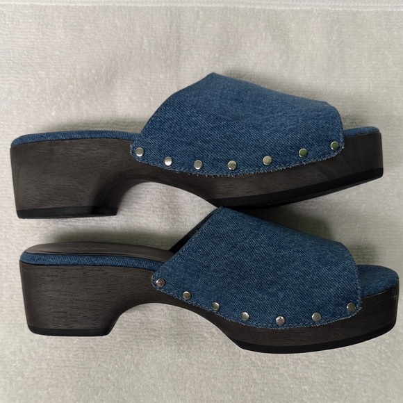 Rag & Bone Mara Blue Denim Platform Clogs Size 39 or US 9 - Picture 4 of 16